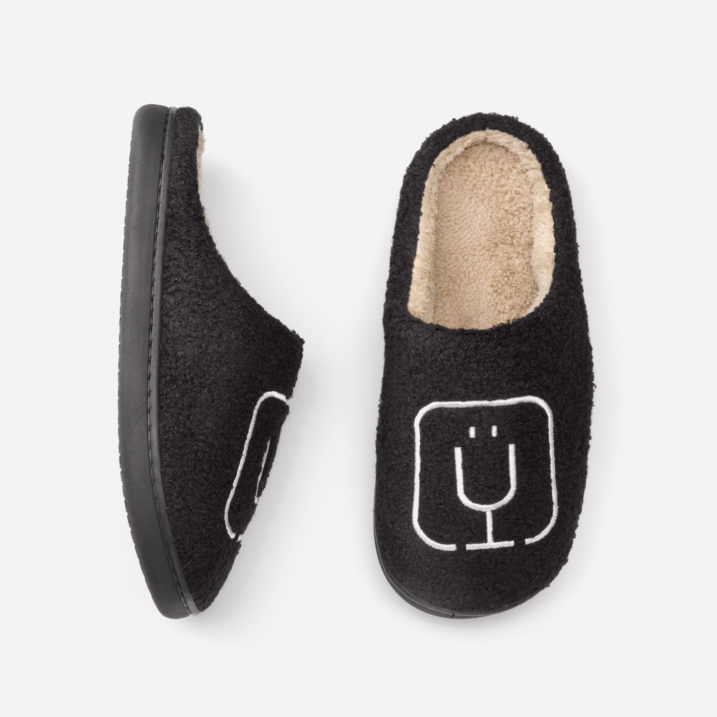brumate-fuzzy-slippers-black-c3 apparel-slippers-above.png